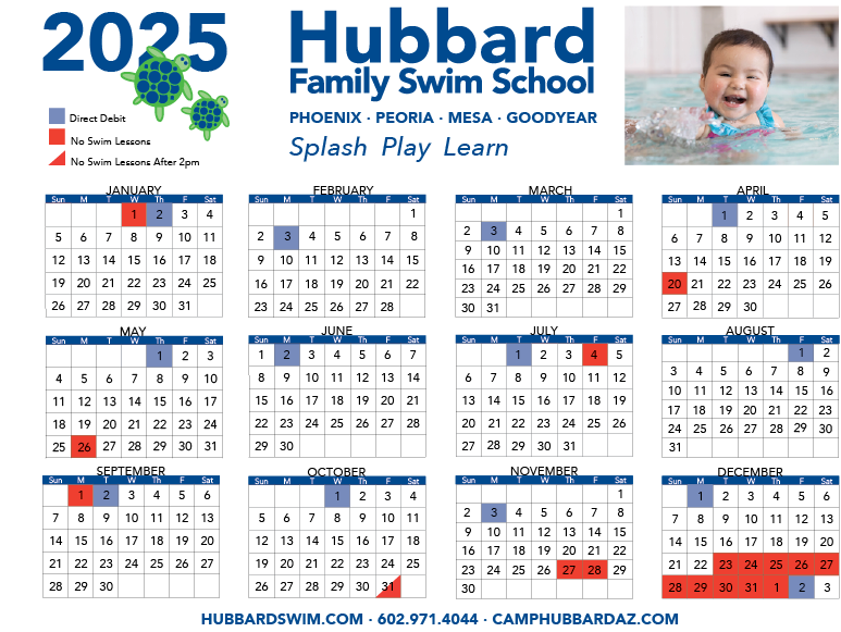  Hubbard Family Swim School Calendar